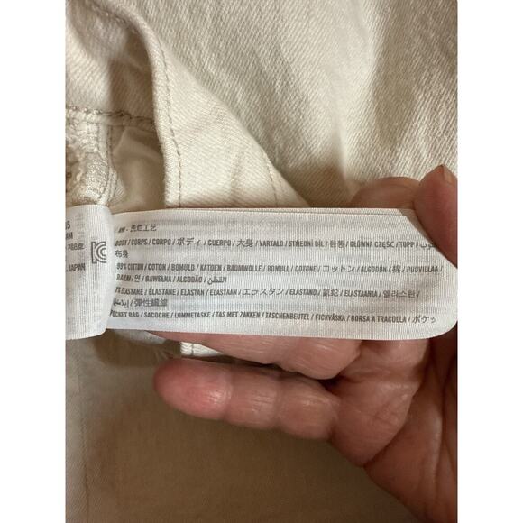 Abercrombie & Fitch Women's High Waisted The 7" Dad Denim Short Sz 14 Off White - Picture 7 of 7